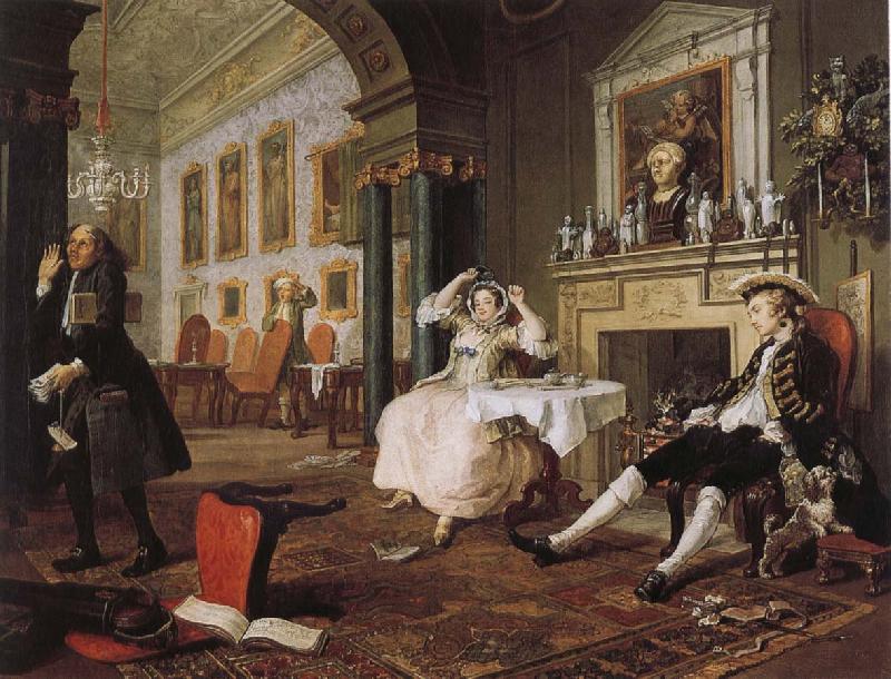 William Hogarth fashionable marriage - breakfast scene oil painting image